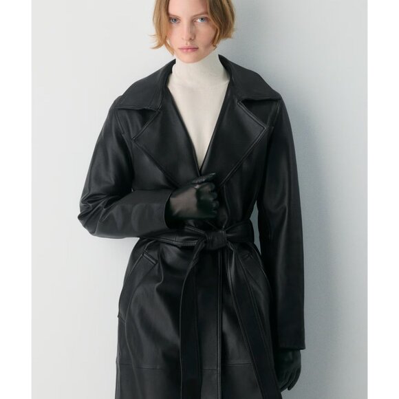 ARITZIA Silva 100% Leather Trench Coat NWT M $698 - Picture 5 of 8